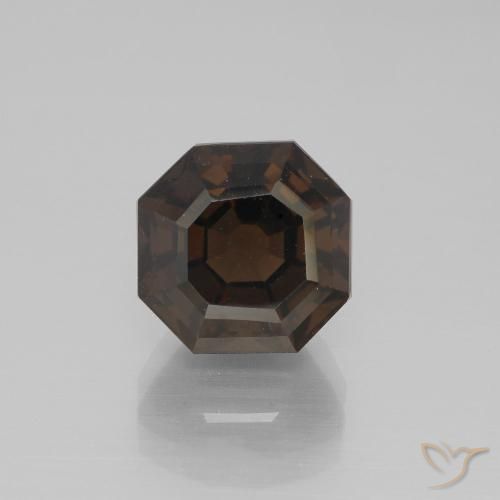 4.75ct 天然 ディープブラウン スモーキークォーツ, エメラルドカット, VVS-VS