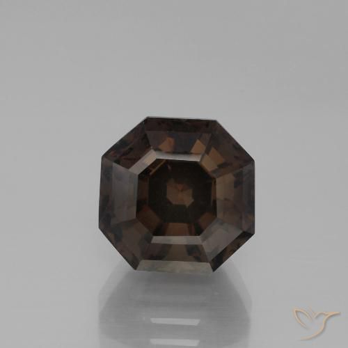 5.90ct 天然 チョコレートブラウン スモーキークォーツ, エメラルドカット, VVS