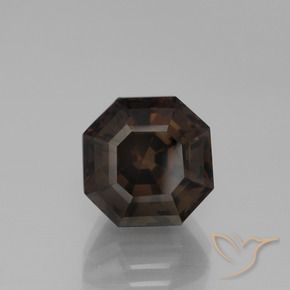 5.90カラットの天然チョコレートブラウンスモーキークォーツ、八角形 / エメラルドカット、VVS