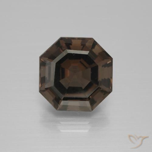 6.32ct 天然 ダークブルー スモーキークォーツ, エメラルドカット, VS