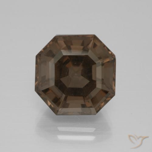 9.69ct 天然 アンバーブラウン スモーキークォーツ, エメラルドカット, VS