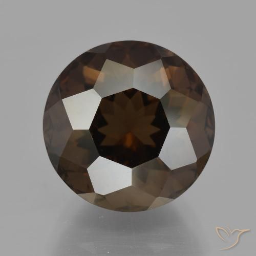 7.27ct 天然 アンバーブラウン スモーキークォーツ, ラウンド, VVS-VS