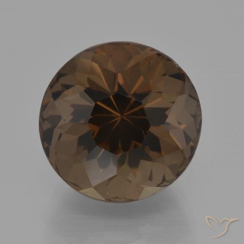 8.77ct 天然 ダークブラウン スモーキークォーツ, ラウンド, VVS