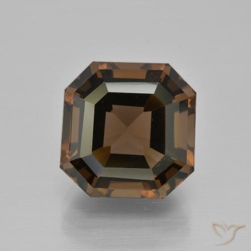 9.54ct 天然 ミディアムブラウン スモーキークォーツ, エメラルドカット, VVS