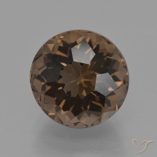 3.27ct 天然 ヒッコリーブラウン スモーキークォーツ, ラウンド, VVS-VS