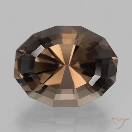 10.50ct 天然 チョコレートブラウン スモーキークォーツ, 楕円形, VVS