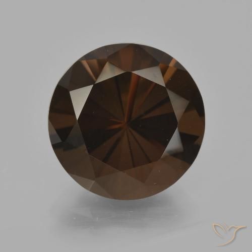 5.67ct 天然 ヒッコリーブラウン スモーキークォーツ, ラウンド, VVS