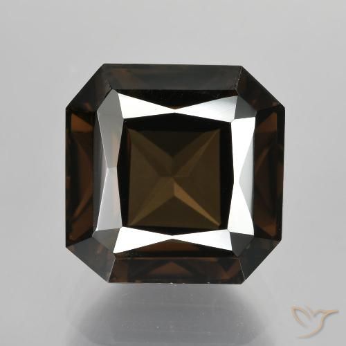 6.35ct 天然 ダークブルー スモーキークォーツ, エメラルドカット, VVS