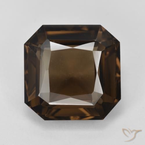 7.41ct 天然 ブラウン スモーキークォーツ, エメラルドカット, VS
