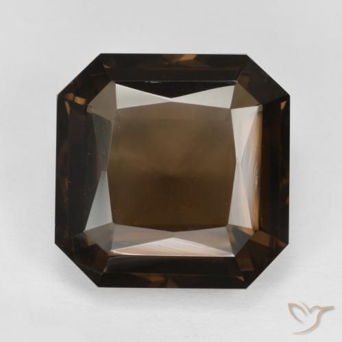 8.38ct 天然 ダークブラウン スモーキークォーツ, エメラルドカット, VVS-VS