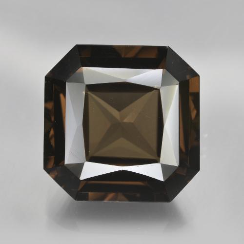 14.50カラットの天然アンバーブラウンスモーキークォーツ（15.1×15 mm・エメラルドカット）
