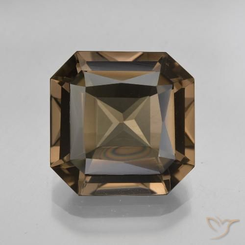 8.22ct 天然 アンバーブラウン スモーキークォーツ, エメラルドカット, VVS