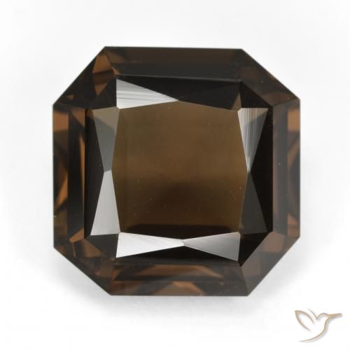 9.16ct 天然 チョコレートブラウン スモーキークォーツ, エメラルドカット, VVS
