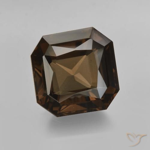 6.35ct 天然 アンバーブラウン スモーキークォーツ, エメラルドカット, VVS