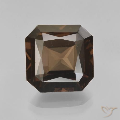 6.55ct 天然 アンバーブラウン スモーキークォーツ, エメラルドカット, VVS