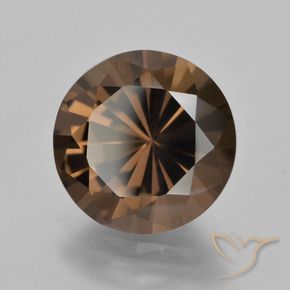 5.85カラットの天然ヒッコリーブラウンスモーキークォーツ、ラウンドカット、VVS