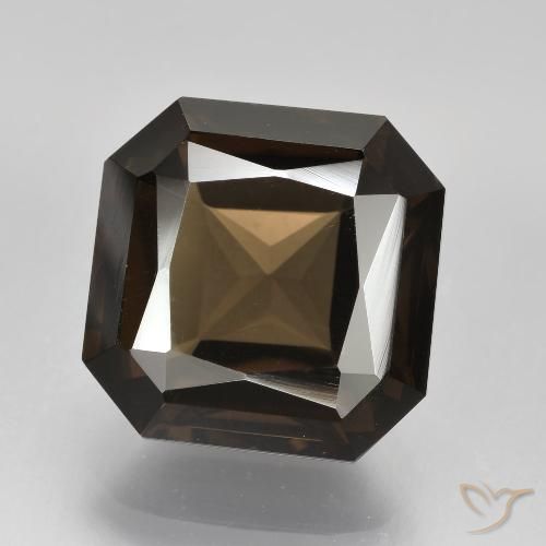 7.63ct 天然 アンバーブラウン スモーキークォーツ, エメラルドカット, VVS-VS