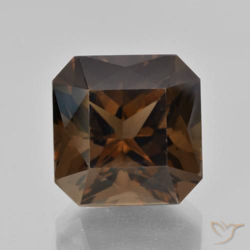 10.01ct 天然 ヒッコリーブラウン スモーキークォーツ, エメラルドカット, VVS