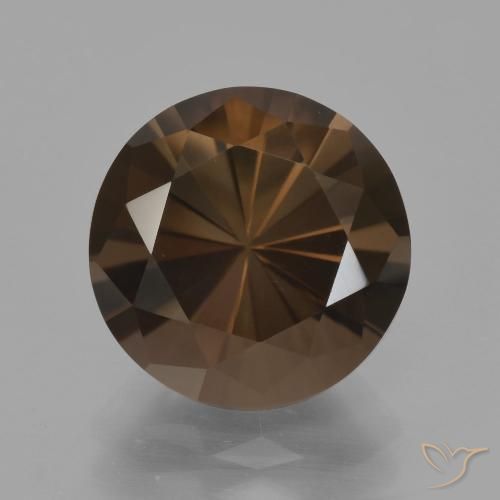 4.15ct 天然 ヒッコリーブラウン スモーキークォーツ, ラウンド