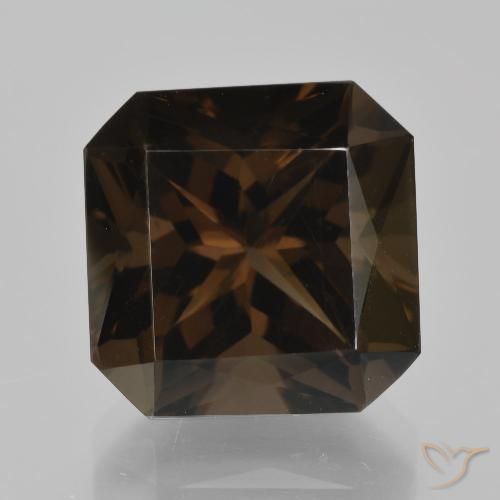 10.15ct 天然 アンバーブラウン スモーキークォーツ, エメラルドカット, VVS-VS