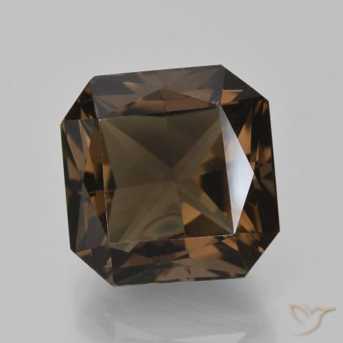 10.23ct 天然 チョコレートブラウン スモーキークォーツ, エメラルドカット, VVS-VS