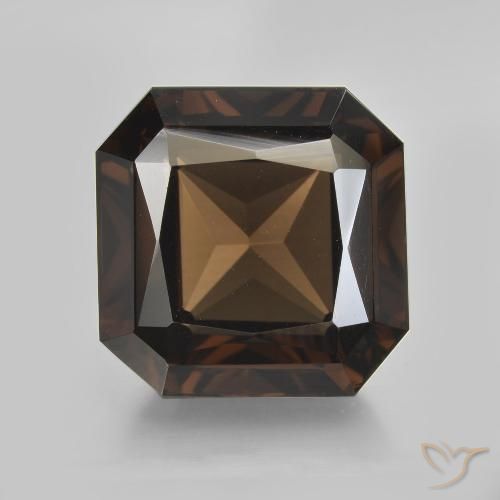 11.09ct 天然 ブラウン スモーキークォーツ, エメラルドカット, VVS