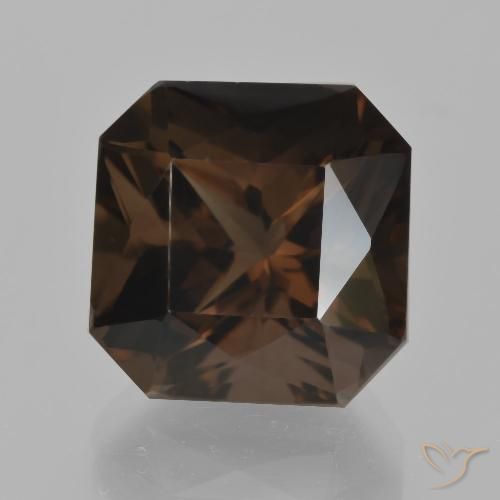 11.09ct 天然 赤みがかったブラウン スモーキークォーツ, エメラルドカット, VVS