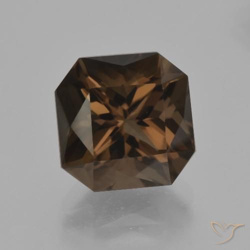 5.46ct 天然 アンバーブラウン スモーキークォーツ, エメラルドカット, VVS-VS