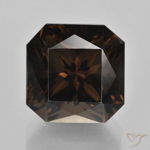 12.53ct 天然 チョコレートブラウン スモーキークォーツ, エメラルドカット, VVS