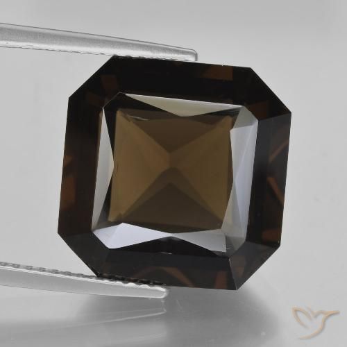 13.20ct 天然 アンバーブラウン スモーキークォーツ, エメラルドカット, VVS
