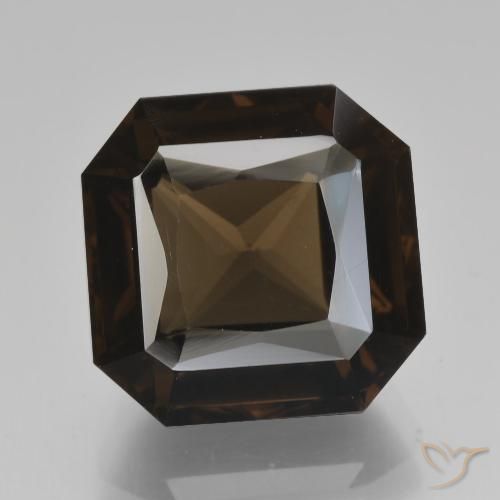 7.81ct 天然 ダークブルー スモーキークォーツ, エメラルドカット, VVS