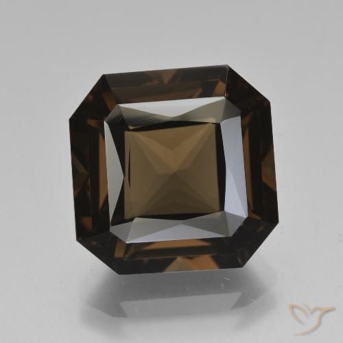 8.61ct 天然 アンバーブラウン スモーキークォーツ, エメラルドカット, VVS