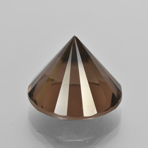 14.09カラットの天然ブラウンスモーキークォーツ、ラウンドカット、VVS