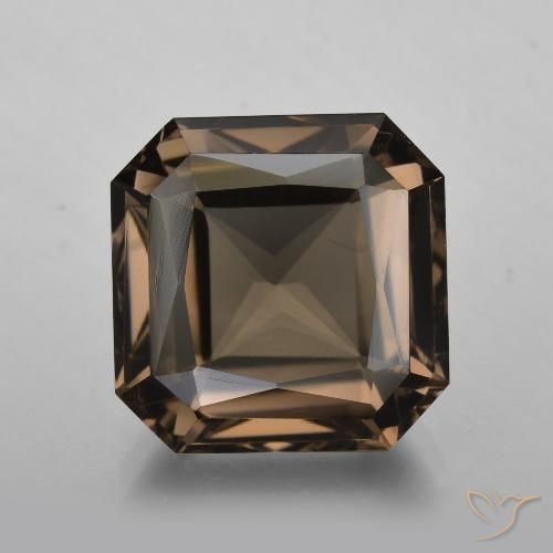 9.83ct 天然 チョコレートブラウン スモーキークォーツ, エメラルドカット, VVS-VS