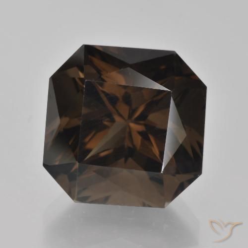 9.24ct 天然 アンバーブラウン スモーキークォーツ, エメラルドカット, VVS