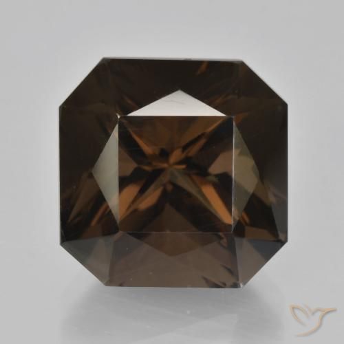 10.05ct 天然 アンバーブラウン スモーキークォーツ, エメラルドカット, VVS
