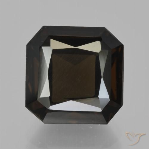 6.26ct 天然 チョコレートブラウン スモーキークォーツ, エメラルドカット, VS