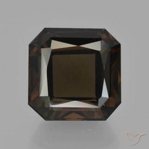 9.35ct 天然 ダークブルー スモーキークォーツ, エメラルドカット, VVS-VS