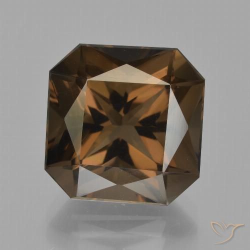 10.48ct 天然 ブラウン スモーキークォーツ, エメラルドカット, VVS-VS
