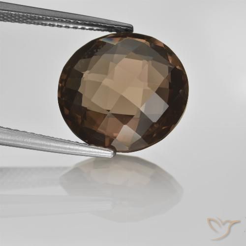8.12ct 天然 アンバーブラウン スモーキークォーツ, ラウンド, VVS