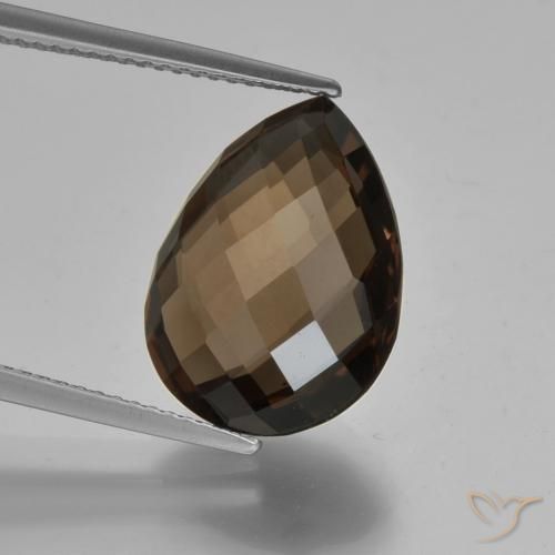 7.93ct 天然 チョコレートブラウン スモーキークォーツ, 洋梨の形, VVS-VS