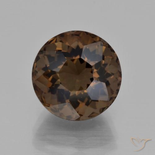 6.10ct 天然 アンバーブラウン スモーキークォーツ, ラウンド, VS