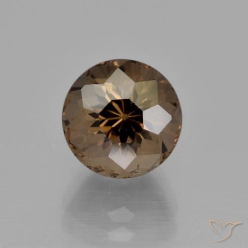 2.89ct 天然 チョコレートブラウン スモーキークォーツ, ラウンド, VS