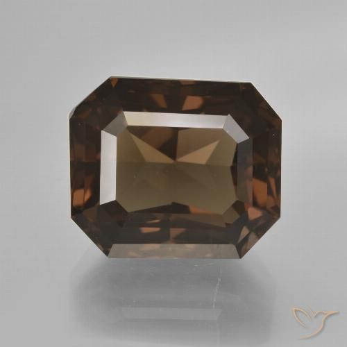 8.66ct 天然 アンバーブラウン スモーキークォーツ, エメラルドカット, VVS-VS