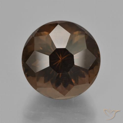 10.25ct 天然 アンバーブラウン スモーキークォーツ, ラウンド, VVS-VS