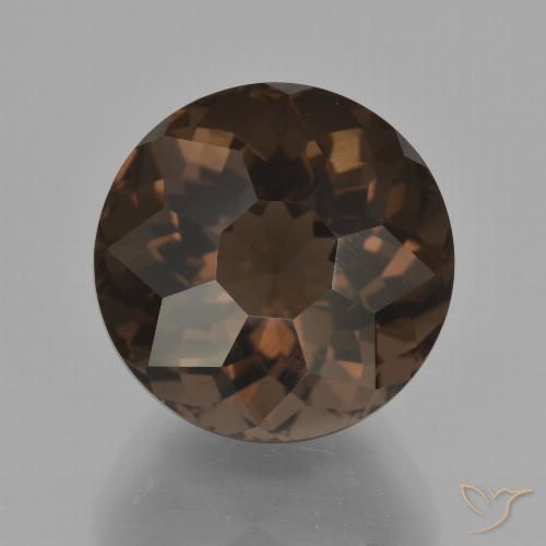 10.75ct 天然 ヒッコリーブラウン スモーキークォーツ, ラウンド, VVS-VS