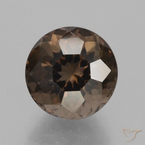 5.57ct 天然 アンバーブラウン スモーキークォーツ, ラウンド, VVS