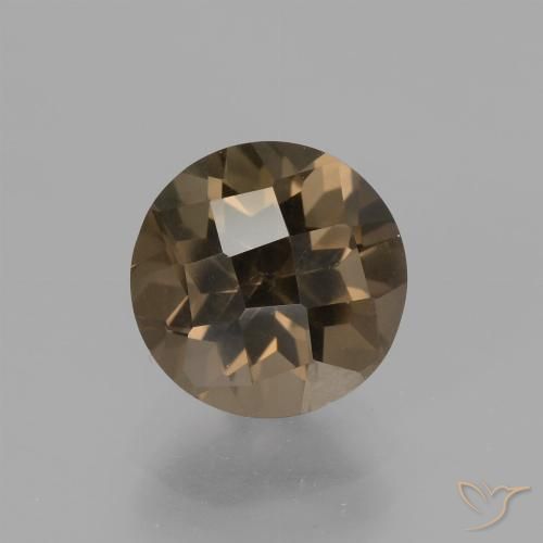 2.00ct 天然 薄いモカ スモーキークォーツ, ラウンド, VVS-VS