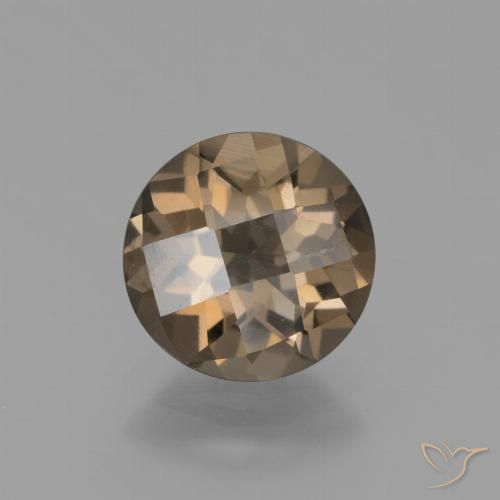 1.40ct 天然 薄いモカ スモーキークォーツ, ラウンド, VS