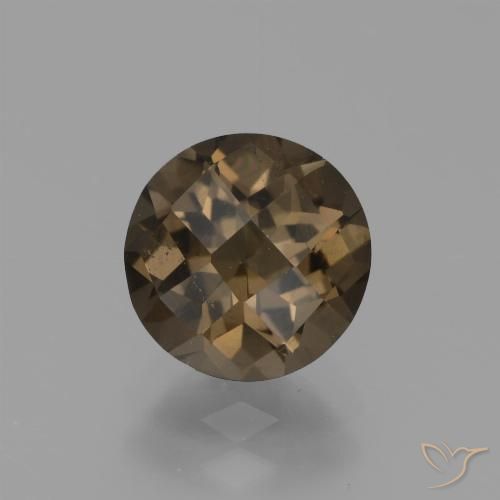 1.60ct 天然 薄いモカ スモーキークォーツ, ラウンド, VS-SI